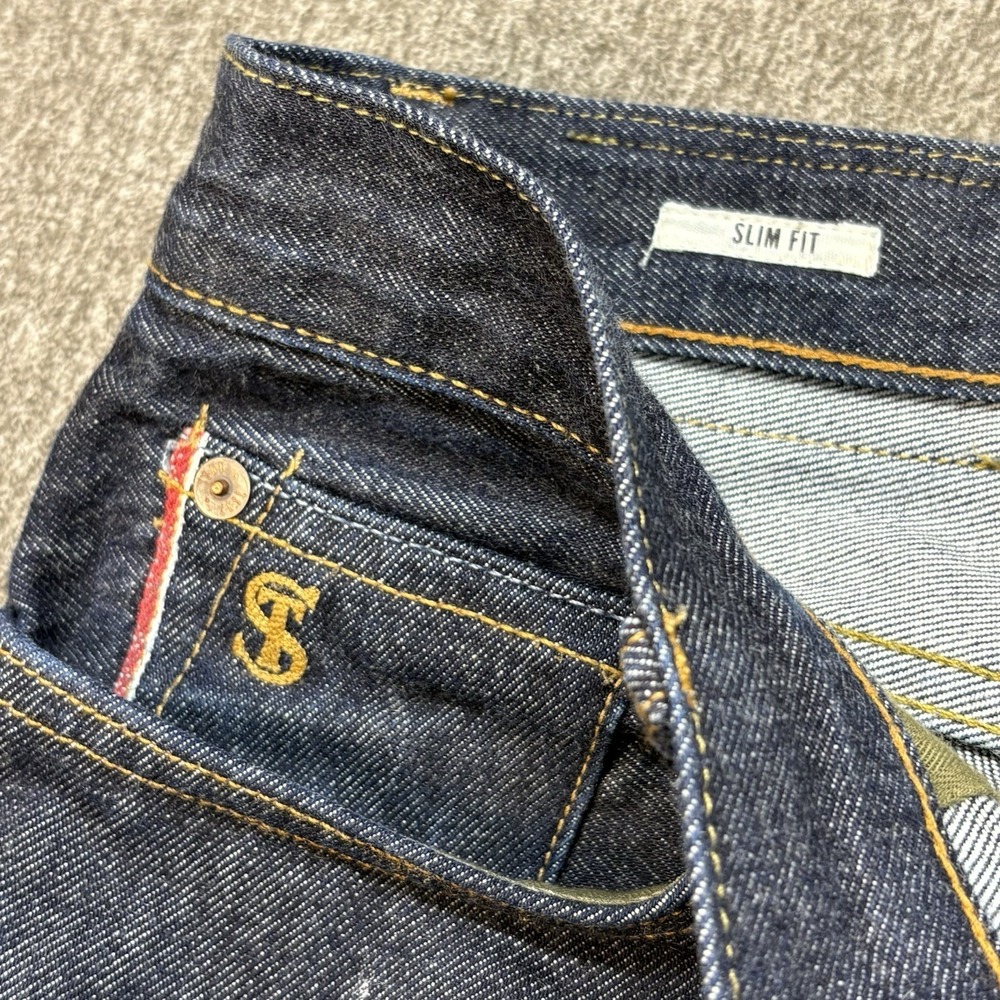 Todd Snyder Jeans Mens 32x30 Selvedge Blue Straight Slim Fit‎ Button Fly Indigo - Picture 11 of 16